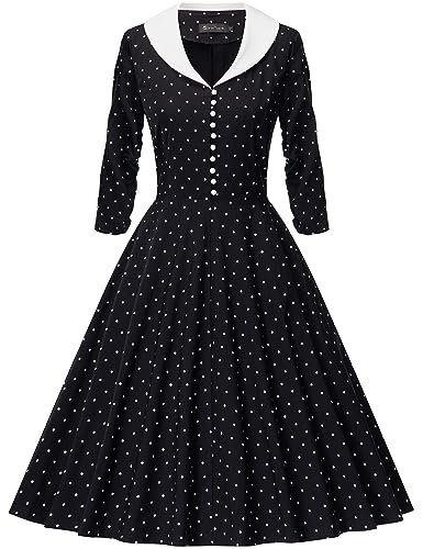 Image of GownTown Womens 1950s Cape Collar Vintage Swing Stretchy Dresses