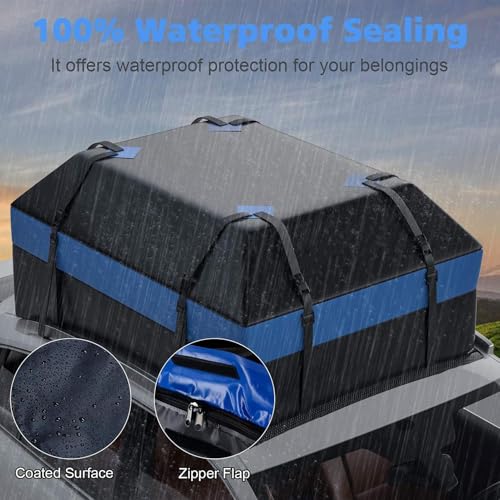 Gdiojnfg Car Roof Bag, Roof Box, Car Roof Bag Without Roof Rack, Luggage Bag Car, 600D Rooftop Cargo Carrier Without Roof Rack, Roof Waterproof Bag For All With/Without Rack - Image 2