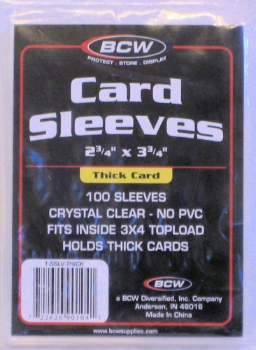BCW Thick Card Sleeves 2 3/4 X 3 3/4 100 Pack