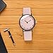 Imagen de ifundom Reloj Elegante para Mujer Correa de Cuero Rosa y Esfera Patrón de Vetas de Madera