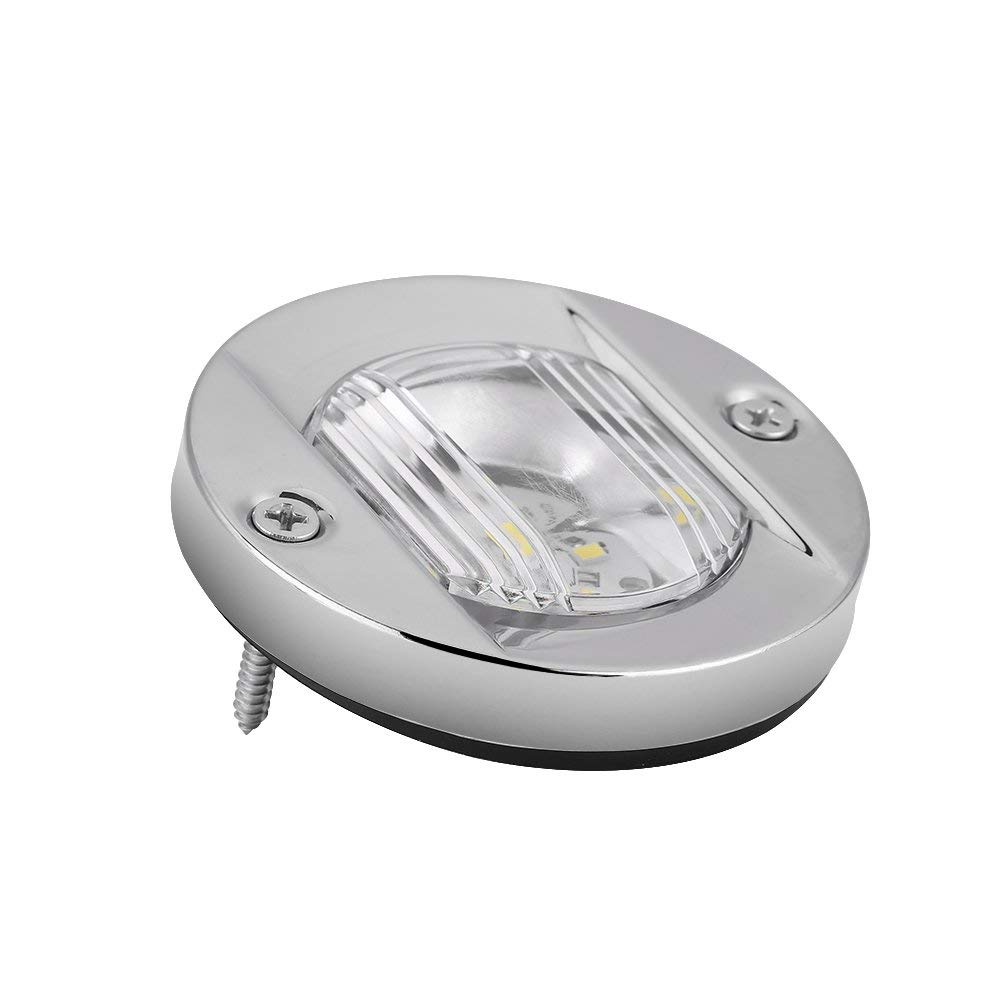 Keenso Luce a LED per barca, Impermeabili, 12 V, Luce di ancoraggio, Luce per yacht, Luce di segnale in acciaio inox, Per barche a vela, Colore: bianco