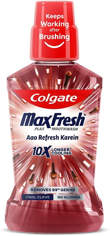 Colgate Maxfresh Plax Antibacterial Mouthwash, 24/7 Fresh Breath - 250ml, (Clove)