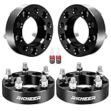 Richeer 5x4.5 Wheel Spacers for YJ TJ XJ KJ KK ZJ Wrangler Explorer Mustang Edge Ranger, 4PCS 1.5 inch 5x114.3mm 5 Lug Forged Wheel Spacer with 1/2-20 Studs 82.5 mm Center Bore