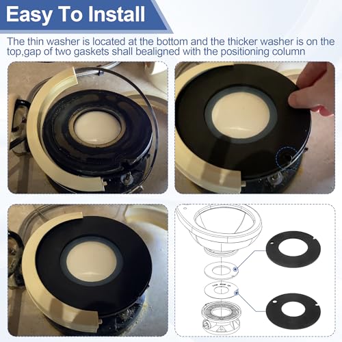 Image of 385311462 RV Toilet Rubber Seal Kit Replacement for Dometic Sealand Vacuflush Pedal Flush Toilets, RV Toilet Spare Parts for Camper Includes 2 Pack Toilet Seal - Prevent Leakage