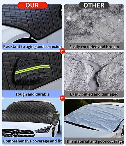 Image of Custom fit for Tesla Windshield Snow Covers, 8 Layers WAaterproof Windproof Protection, Frost Defense, Ice, Sun, Snow, Designed for Tesla Accessories (for Tesla Model S)