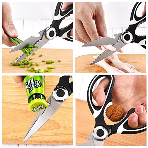 2 Pack Kitchen Shears Set Poultry Shears, Premium Heavy Duty Shears, Multi Purpose Strong Stainless Steel Kitchen Utility Scissors With Cover For Poultry, Fish, Meat, Vegetables Herbs, Bones #TOP4