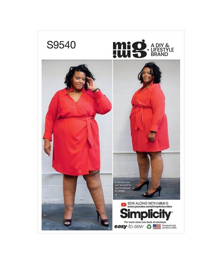Simplicity SS9540G5 Women's Dresses G5 26W-28W-30W-32W-34W, Sizes 26W-28W-30W-32W-34W