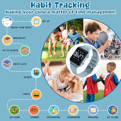Image of Timever Kids Digital Watch for 5-14 Years Old Girls Boys Kids Sports Watch Outdoor Digital Watch with Pedometer Distance Calculation Vibration Dual Alarm Clock