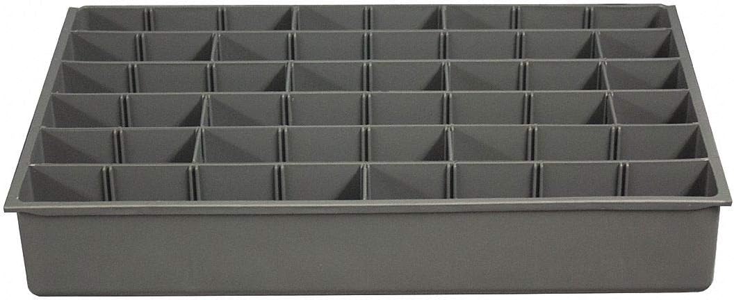 Durham124-95-ADLH-IND Large, polypropylene, variable compartment insert, 12 dividers, gray