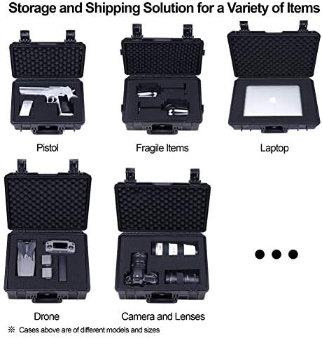 Lykus HC-3310 Waterproof Hard Case with Customisable Foam Insert, Interior Size 33x21x13.5 cm, Suitable for Pistol, DSLR Camera, Small Drone, Camcorder, Action Camera, and Others