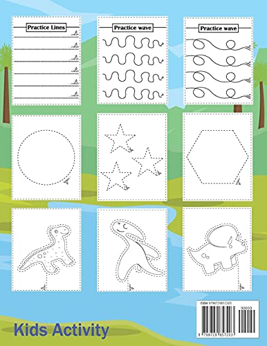 Dinosaur Scissor Skills Activity Book for Kids Ages 3-7: A Fun Cutting Practice Activity Book for To