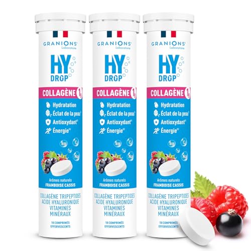 Electrolytes Hydratation Framboise Cassis - Hydrop - Collagène - Lot de 3