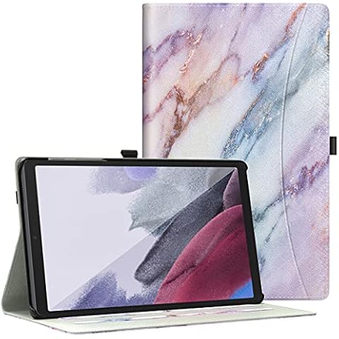 Dadanism Case for Samsung Galaxy Tab A7 Lite 8.7 Inch 2021 (SM-T220/T225/T227), Multi-Angle Viewing Lightweight Folio Cover with Pocket Protective Cover for Samsung Galaxy Tab A7 Lite, Purple Marble Cover