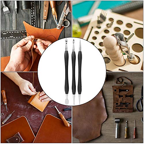 3Pcs Leather Press Rub Tool Carving Printing Tool Modeling Spoon Carving Tools Leather Craft Spoon Stylus Tool Set - Image 2