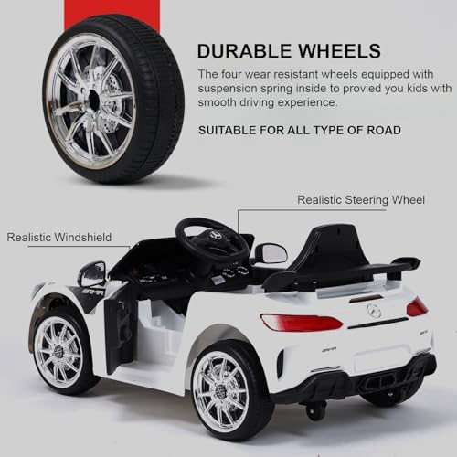 Image of Kawaii Kids AMR GT Battery Operated Sports Car for Kids with Music & Light for 1 to 5 Years Kids - White