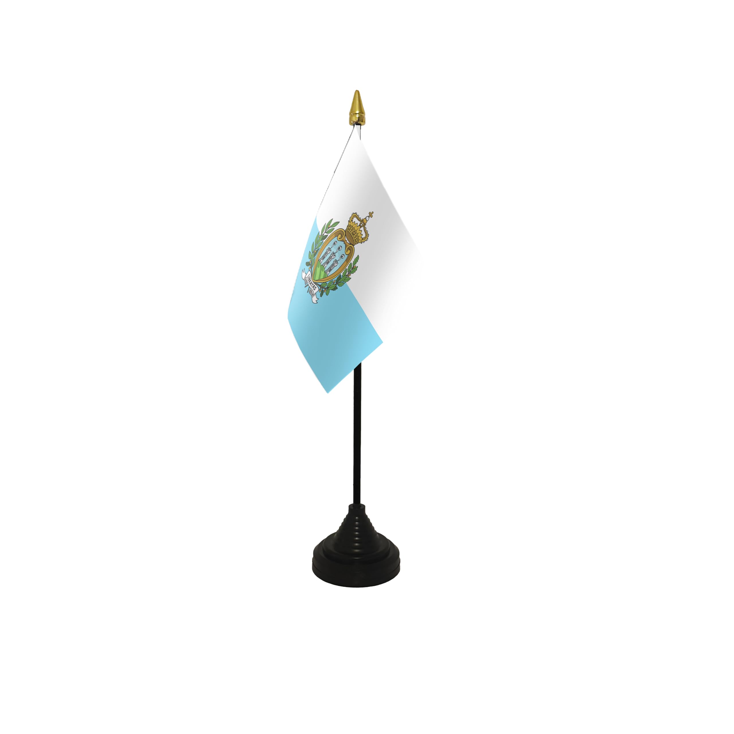 Flagtex San Marino Small Table Flag With Black Base โ image 1
