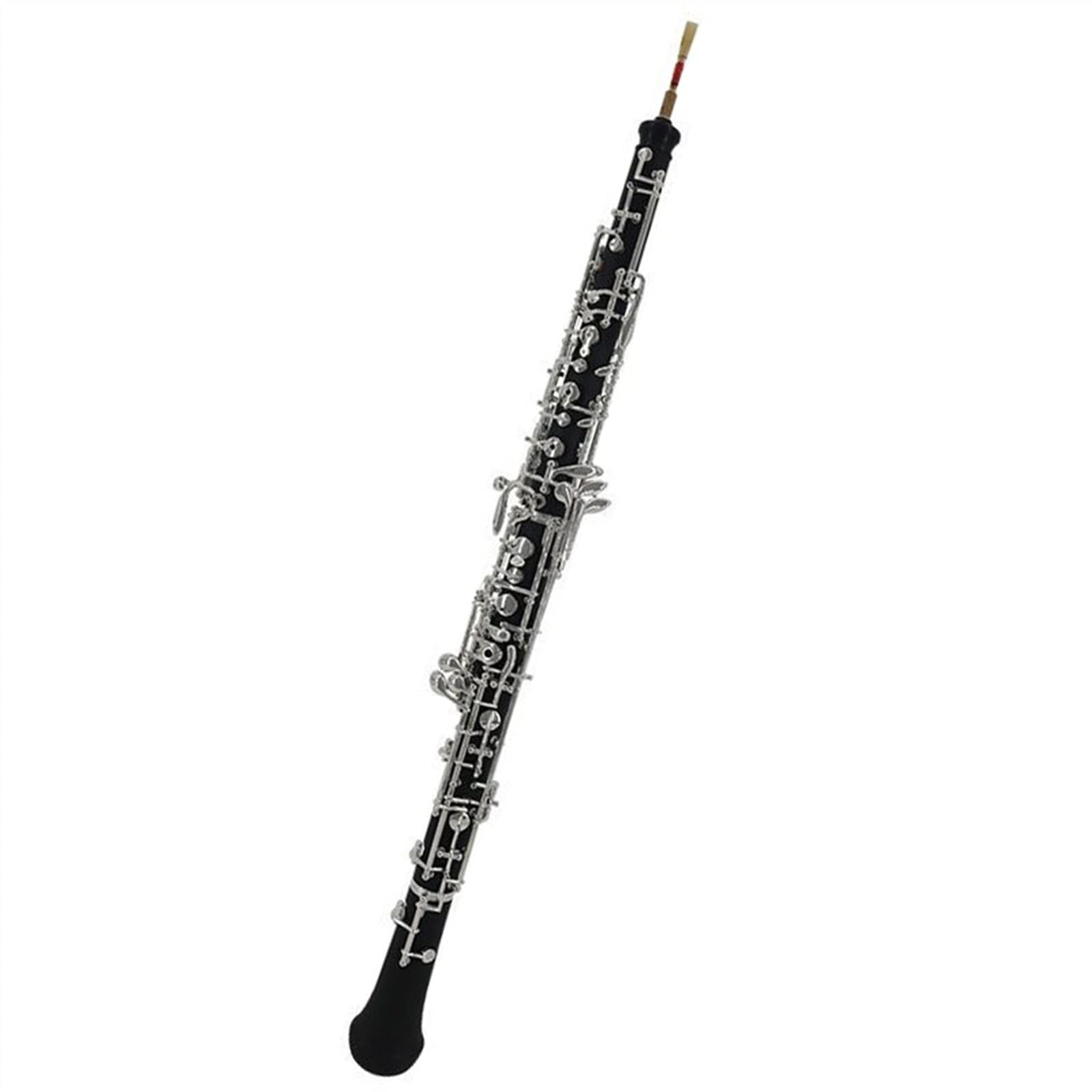 Oboe Strumento A Fiato in Legno Bachelite/Ebano Argentato Oboe Semiautomatico Argentato in Chiave di Do (Color : Ebony)