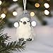The Bridge Collection Winter Bird Ornaments with Hats - Set of 3 - Furry White Snowbird Ornaments - Animal Christmas Decor