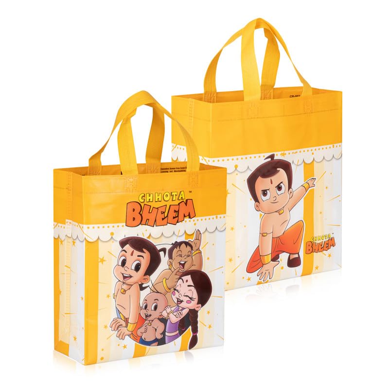 Drapme Medium Size Pack of 10 Pcs Glossy Finish Chhota Bheem Printed Non-Woven Reusable Eco-Friendly Party Return Carry Gift Bags (Yellow) (Medium 10x12x4 Inch) (B0CWPGHLN4) Amazon Price History, Amazon Price Tracker