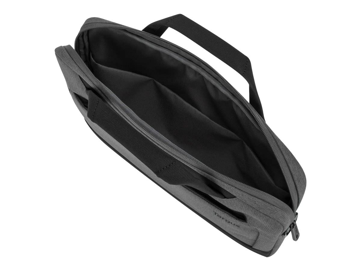Targus TBS92602GL Funda Delgada de 14" Cypress con Ecosmart, Funda con Correa de Hombro y Asas, Funda para Ordenador Hecha con Botellas de plástico Reciclado – Gris