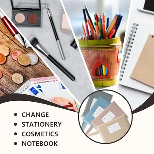 Niaciswe 4 Stück Banktasche Geldtasche 4 Farben Geldmappe Wasserdichte Stofftasche mit Reißverschluss Geldscheintasche Fenster Geldschein Kosmetiktasche Dokumentenpaket für Reise Schule Büro zu Hause