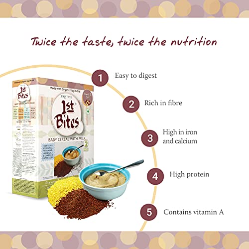 Image of Pristine 1st BITES Baby Cereal 300g | Baby Food (8-24 Months) Stage-2, Organic Ragi & Dal | Infant Food