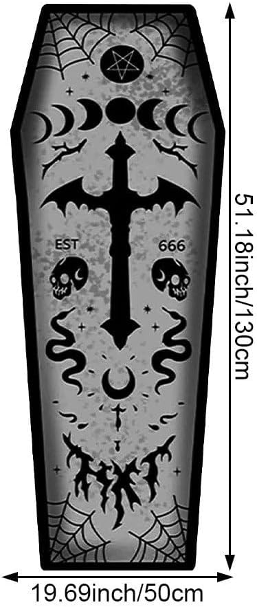 Coffin Bath Mat Halloween Rug Gothic Home Decor for Bathroom Bedroom, Horror Coffins Door Mat Non Slip Rugs for Halloween Decorations