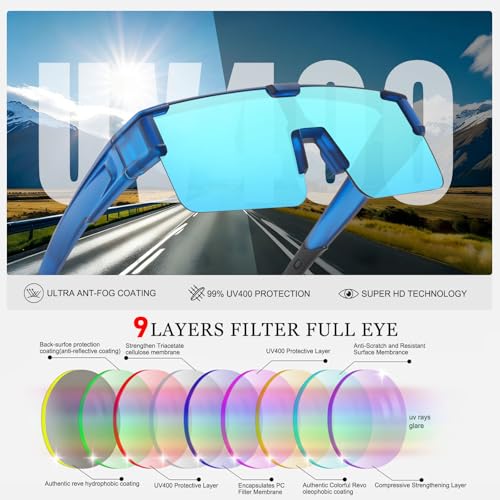 Image of HAOLOTA Fit Over Glasses Sunglasses for Men, Wrap Around Sunglasses for Driving Cycling Outdoors UV Protection