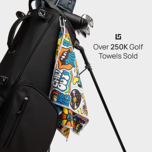 Uther Cart Golf Towel – Premium Microfiber Towel With Carabiner Clip, Golf Accessories – 15 Inch X 24 Inch, 20+ High Fashion Prints (Peace Trip) #TOP3