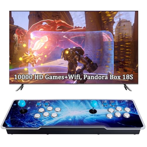 Hedlaoy 10000 Jogos 3D Pandora Box 18S Pro Arcade Game Console, Função Wifi Retro Video Game Machine Para Tv Doméstica, Saída Hd 1280X720, Pesquisar/Salvar/Ocultar/Pausar Jogos, Suporte Para 4 Jogad