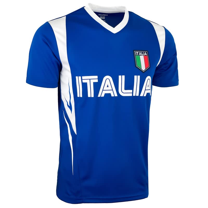 Boy's Italy Soccer Training Jersey, Youth Sizes, Italia Short Sleeve Shirt2