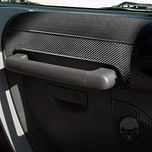 Real Premium Carbon Fiber Compatible with Wrangler 2007 2008 2009 2010 Accessories Car Passenger Armrest Cover Sticker Decal Interior Trim