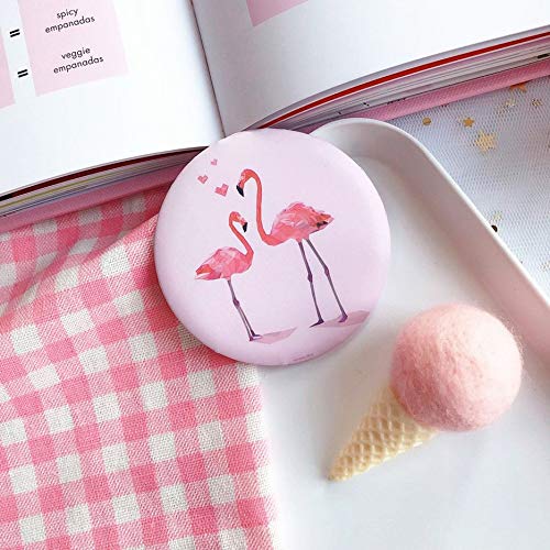 Preisvergleich Produktbild RoxTop Mini Makeup Compact Taschenspiegel beweglicher Kosmetikspiegel Frauen Kosmetikspiegel Netter Karikatur-Spiegel Kleines Geschenk Rosa