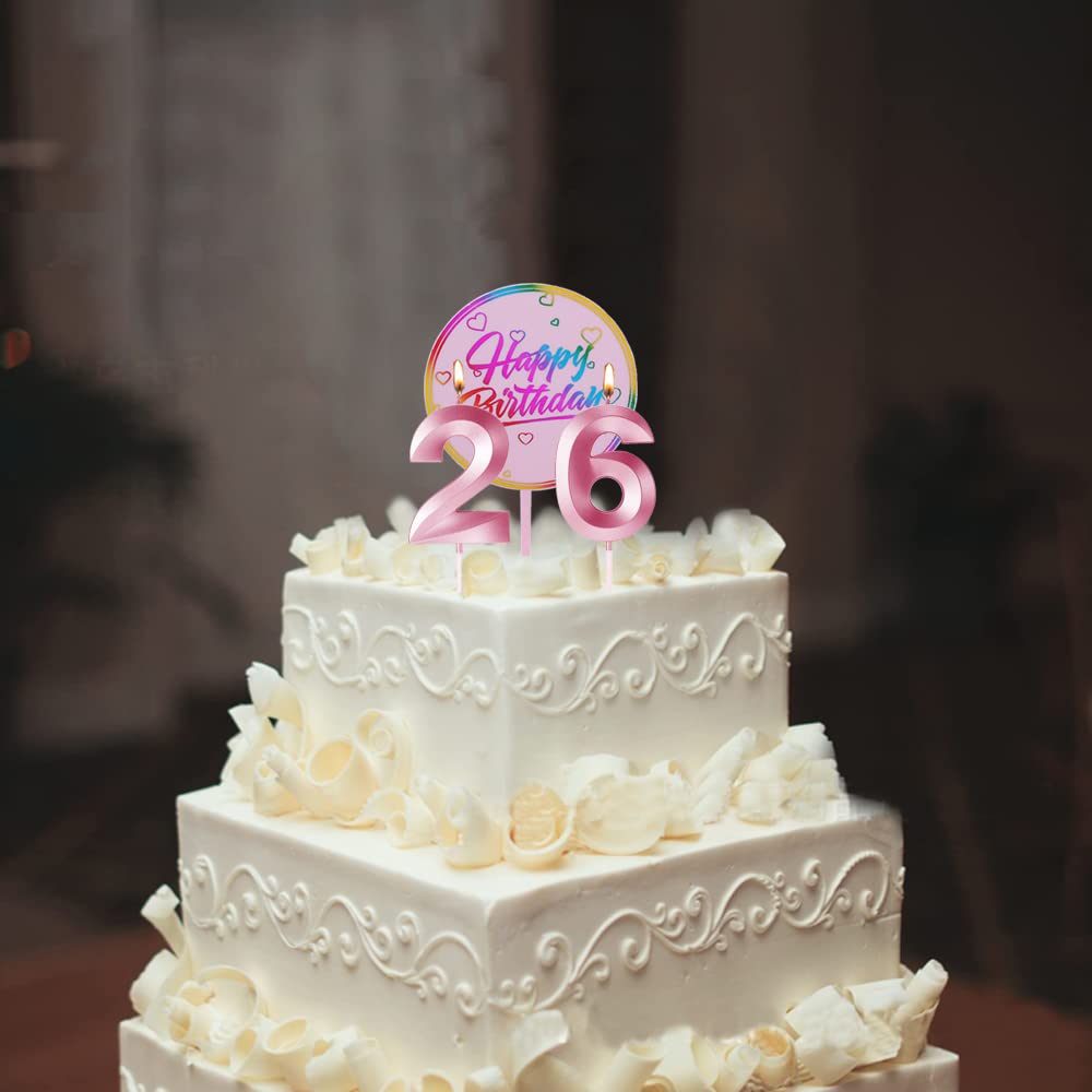Candele compleanno | Acquisti Online su Candelina con numero rosa glitterato per torta - Numero a tua...Candele Numero Per Torta 26 E 62 - Oro Rosa, Per Compleanno