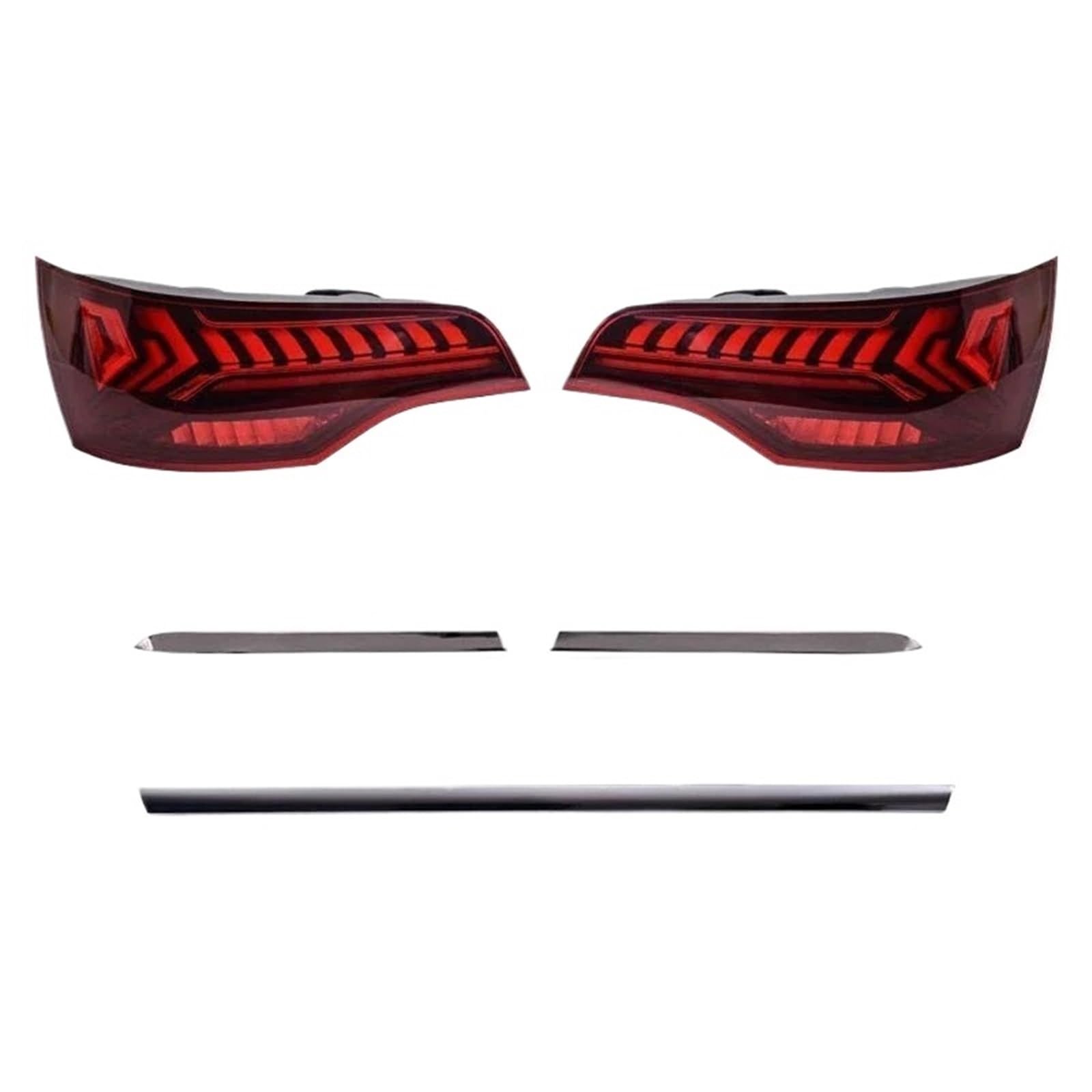 Lampa tylna zespolona 2 szt. tylnych świateł do Audi Q7 2006-2015 LED tylne światła stylizacja samochodu tylna lampa DRL hamulec cofania światło stopu(2006-2009Year,2PCS Red)
