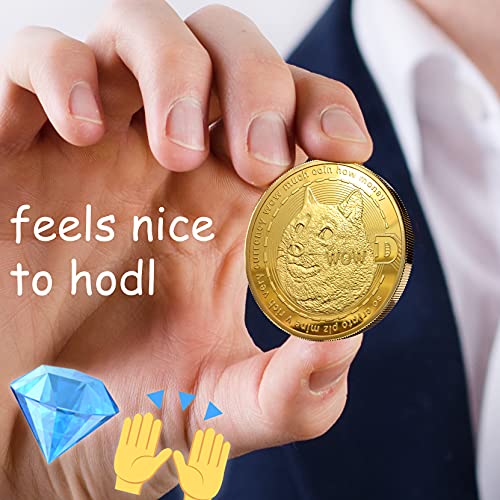 physical dogecoin plated with 24-carat gold a real collectors item with protective case