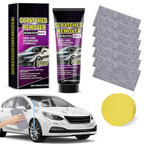 Nano Tuch Auto Kratzer Entferner 2026 Neues Auto Kratzer Reparaturpaste Kit Kratzer Reparatur Paste Polierwachs mit Nano Tuch und Schwammball Autolack Reparatur Polieren Paste (D)