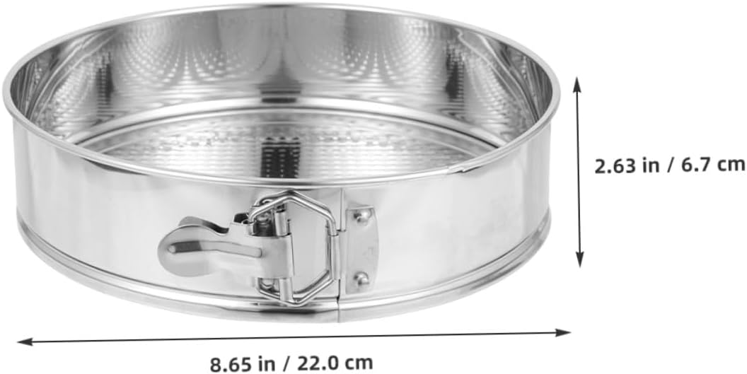 9-inch Stainless Steel Springform Cake Pan round Baking Tin Leakproof Removable Bottom Cheesecake Mold for Home Kitchen DIY Baking