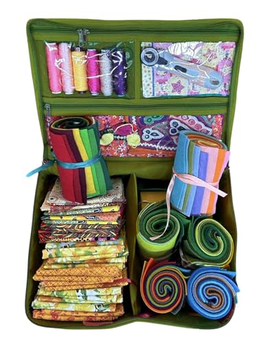 Image of All Purpose Storage Organizer Bag - Quilting, Sewing,Knitting, Portable, Multifunctional - Green