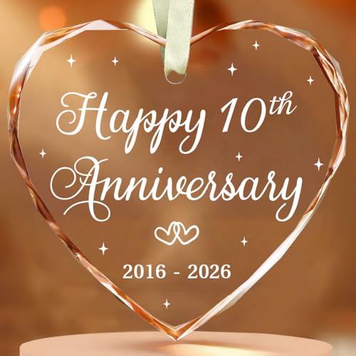 Product Image of the BSQUIELE 10th Anniversary Ornament - Gift for 10th Anniversary - Tin Anniversary - 10th Wedding Ornament - 10 Years of Marriage Gifts for Couple 2026 - Valentine Gift for Husband, Wife, Couple