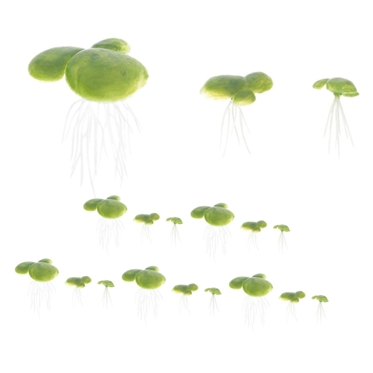 UPKOCH 18pcs Artificial Floating Duckweed Aquarium Plants Plastic Rooted Pond Scenery Decorations for Fish Tank Landscape Floating Tank