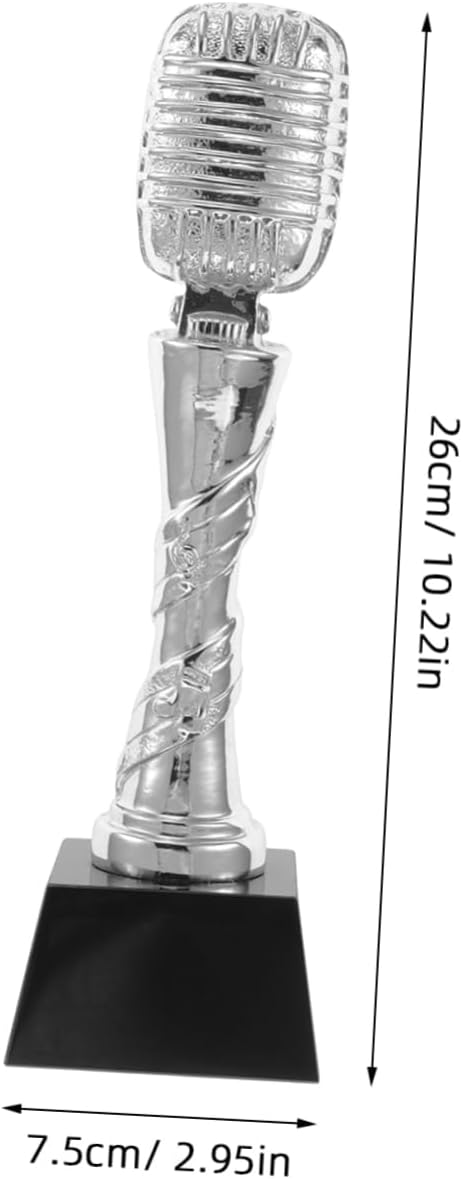 Resin Microphone Trophy for Music Contests Vintage Microphone Model for Awards Singing Competitions and Party Decorations Unique Keepsake for Music