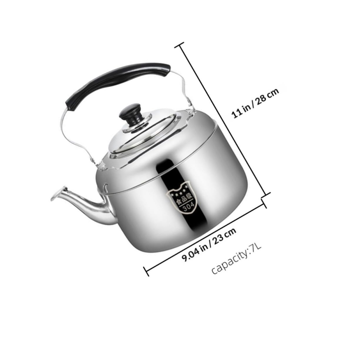 Pfeifender Wassertopf aus Edelstahl, 7l, für Küche und Tee