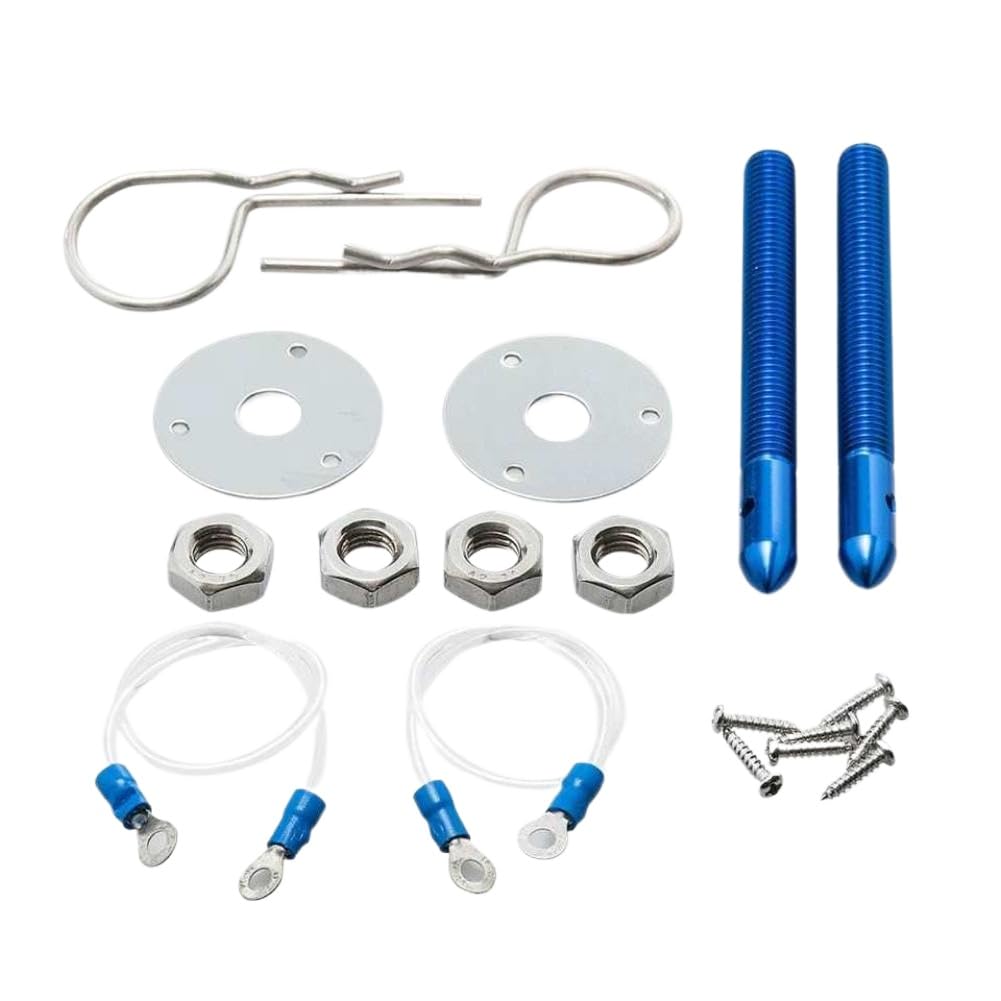 Hood Pin Locking Kit Compatible with MK3 MK7 MK5 Universal Racing Epman Sport Hair Pin Style with Lanyard EP-JGS022PX(Blue)