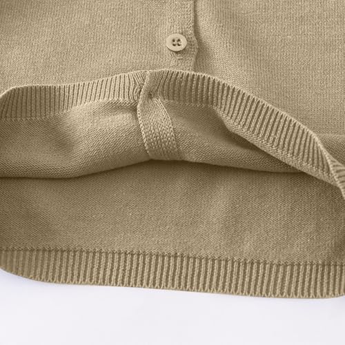 Button Down Sweater for Girls Long Sleeve Casual Loose Lightweight Casual Cozy Knit Ribbed Pullover Sweatshirt4