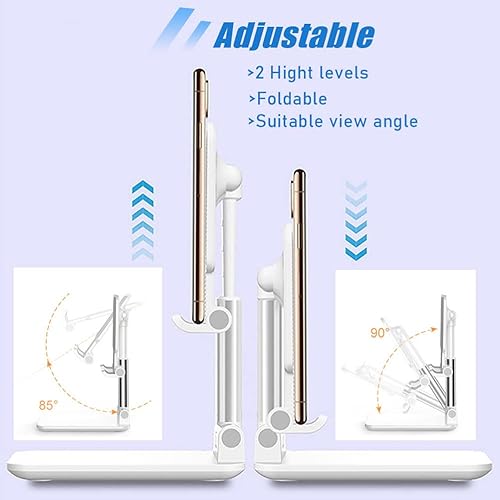 Miniatura 2 de 2 soportes para teléfono celular MT-6, ángulo y altura ajustables, almohadilla de silicona antideslizante, plegable y portátil, compatible con