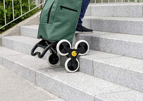 BigDean Einkaufstrolley mit Treppensteiger-Funktion, Kühlfach & 6 großen Rädern - 40L faltbar grün - Einkaufswagen Einkaufsroller Kühltasche Einkaufstasche Treppensteiger – Bild 3