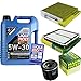 Produktbild QR-PARTS 69374459 Filter Set Inspektionspaket 5 Liter Motoröl Longtime High Tech 5W-30 MANN-FILTER Innenraumfilter Luftfilter Ölfilter