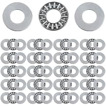 Oedema 20 Pcs AXK1226 Thrust Needle Roller Bearings with 2AS Washers Chrome Steel Needles Roller Bearing 1/2" Bore 1" OD 1/8" Width for Automation Equipment, Vehicle