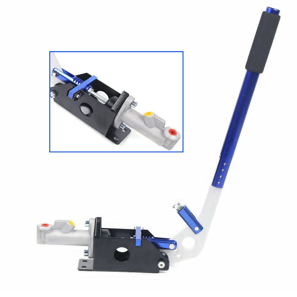 Freno a mano universale idraulico per gaming, Fly Off Drift, freno a mano verticale Rallye, Motorsport, leva lunga, regolabile (blu)